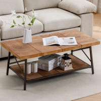 17 Stories Marquae Rectangular Wood Coffee Table with 2 Tiers