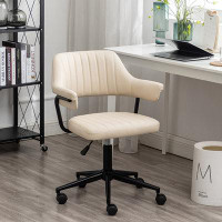 Hokku Designs 30.71" Beigewhite Solid back Office chair