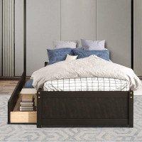 Red Barrel Studio Wooden Frame The Bed with Drawers for bedroom, Twin Size