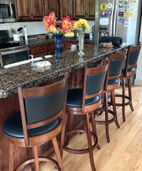 Wood Leather Barstools Kitchen Counter Bar Stool Set Dining Chairs