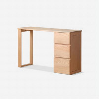 Hokku Designs 47.24"Original wood colour rectangular solid wood desk with bucket cabinet
