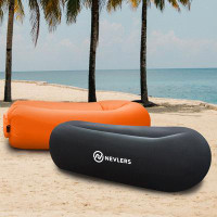 Mockins Mockins 2 Pack Black Inflatable Lounger Hangout Sofa Bed With Travel Bag Pouch The Portable Inflatable Couch Air