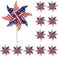 The Holiday Aisle® 4Th Of July Decorations,12Pcs American Flag Patriotic Pinwheels Fourth Of July Decor Outdoor, Garden