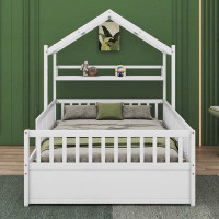 Harper Orchard Elyssa Wooden Full Size House Bed With Twin Size Trundle