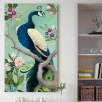 Made in Canada - World Menagerie 'Pretty Peacock I' Acrylic Painting Print on Canvas