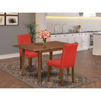 Winston Porter Mlab3-Mah-72 3Pc Dinette Set Includes A Rectangle 42/54 Inch Dining Table With Butterfly Leaf And 2 Parso