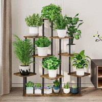 Arlmont & Co. Plant Stand 9 Tier Indoor Metal Flower Shelf