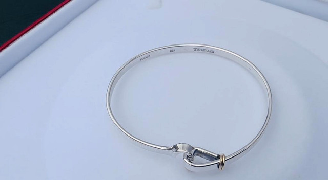 #443 - Sterling &amp; 18kt Bangle, Marked: “TIFFANY &amp; CO,”. 7” Length in Jewellery & Watches - Image 3