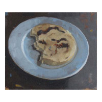 Robert Allen Table - Arepa with Cheese by Maria Isabel Lopez - Unframed Painting on MDF