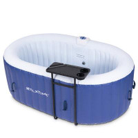 ZACHVO ZACHVO 120 Volt 2 - Person 100 - Jet Oval Inflatable Hot Tub in Blue