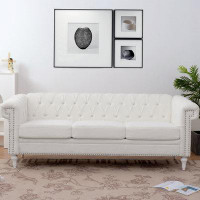 House of Hampton 83.66 Inch Width Traditional  Square Arm removable cushion 3 seater Sofa