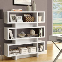 Latitude Run® White Modern Bookcase Bookshelf For Living Room Office Or Bedroom