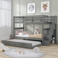 Harriet Bee Twin over Twin 3 Drawer Bunk Bed with Trundle by Harriet Bee
