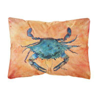 Dovecove Burgett Crab Rectangular Orange/Blue Indoor/Outdoor Throw Pillow
