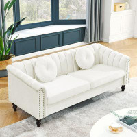 Rosdorf Park 28.09 x 72.59 x 29.09_Modern Velvet Upholstered Sofa Couch