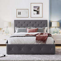 Red Barrel Studio Upholstered Platform Bed With A Hydraulic Storage System