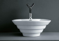 White Porcelain Sink Above Counter
