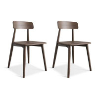 Hokku Designs 31.5" Brown  Solid Back Side Chair(Set of 2)