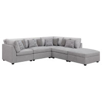 Hokku Designs Ranaye 5-piece Upholstered Modular Sectional Grey