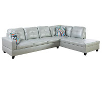 Ebern Designs Calvinlee 103.5" Wide Faux Leather Right Hand Facing Modular Sofa & Chaise