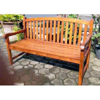 MGP Canora Grey Teak Java 3 Seat Bench with Arc Top Back Support