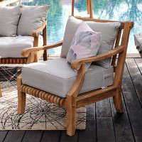 Birch Lane™ Jo Teak Patio Chair with Cushions