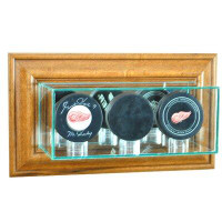 Perfect Cases and Frames Wall Mounted Triple Puck Display Case