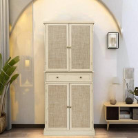 Bayou Breeze 4 Door Rattan Armoire With Drawer And Shelves