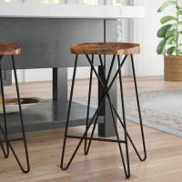 17 Stories Balleza Solid Wood 27" Counter Stool