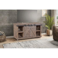 Besthom Stowe 60 In. Rustic White And Brown TV Stand Fits TV's Up To 70 In. With Cable Management