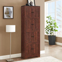 Loon Peak Tall Storage Cabinet With 8 Doors And 4 Shelves