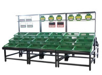 Single Sided Vegetable Rack with Green Baskets YD-V009