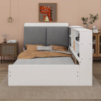 Latitude Run® Wood Twin Size Platform Bed With Storage Headboard, Shelves And 2 Drawers