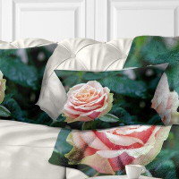Made in Canada - East Urban Home Rose Flower Close up Lumbar Pillow