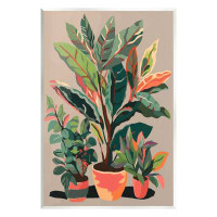 Stupell Industries Az-510-Framed Abstract Potted Plants On Canvas by Ziwei Li Print