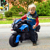KIDS RIDE ON MOTORCYCLE, 6V ELECTRIC BATTERY POWERED DIRT BIKE W/ TRAINING WHEELS, GIFT FOR CHILDREN BOYS GIRLS