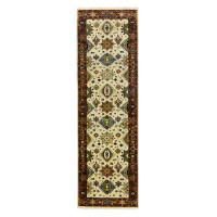 Canora Grey Oriental Handmade Hand-Knotted Runner 2'6" x 8' Wool Area Rug in Cream