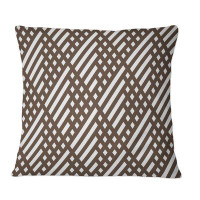 East Urban Home White And Black Triangular Geometrics - Patterned Printed Throw Pillow