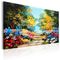Red Barrel Studio Stretched Canvas Landscape Art - The Flowers Alley