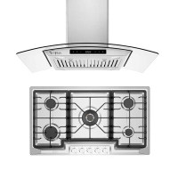 Empava 2 Piece Kitchen Package With 36" Gas Cooktop & 36" Ducted Island Range Hood