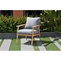 AllModern Tempo Teak Patio Chair with Cushions