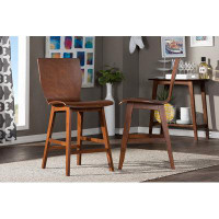 Corrigan Studio Lefancy  Avril Modern and Contemporary Barstool Set with Nail heads Trim