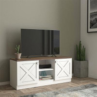 Gracie Oaks Wood Base 2 Cupboards Vintage TV Stand For Tvs Up To 45"