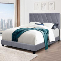 Ebern Designs GRAY ADJUSTABLE UPHOLSTERED BED STAIN RESISTANT AND DURABLE, MODERN STYLE