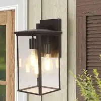 17 Stories Burkle 3-light Bronze Outdoor Wall Lantern Sconce