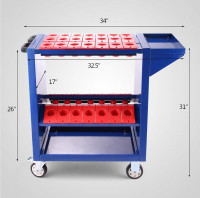 BT40 CNC Tool Trolley Cart with 35 Tool Holders Capacity for CNC Tools Storage Protection #170689