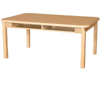 Wood Designs Four Seat Student Desk with 16" Hardwood Legs
