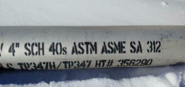 4 Inch TP347L Stainless Steel Pipe, SCH 40, 20 FT Lengths in Other Business & Industrial