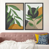 wall26 Geometric Mid-Century Plant Collage Abstract Shapes Modern Art Wall Decor Artwork Nordic Nature