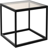 BATH Unique Black Glass Coffee Table - Easy Assembly, Versatile Design, Minimalist Style